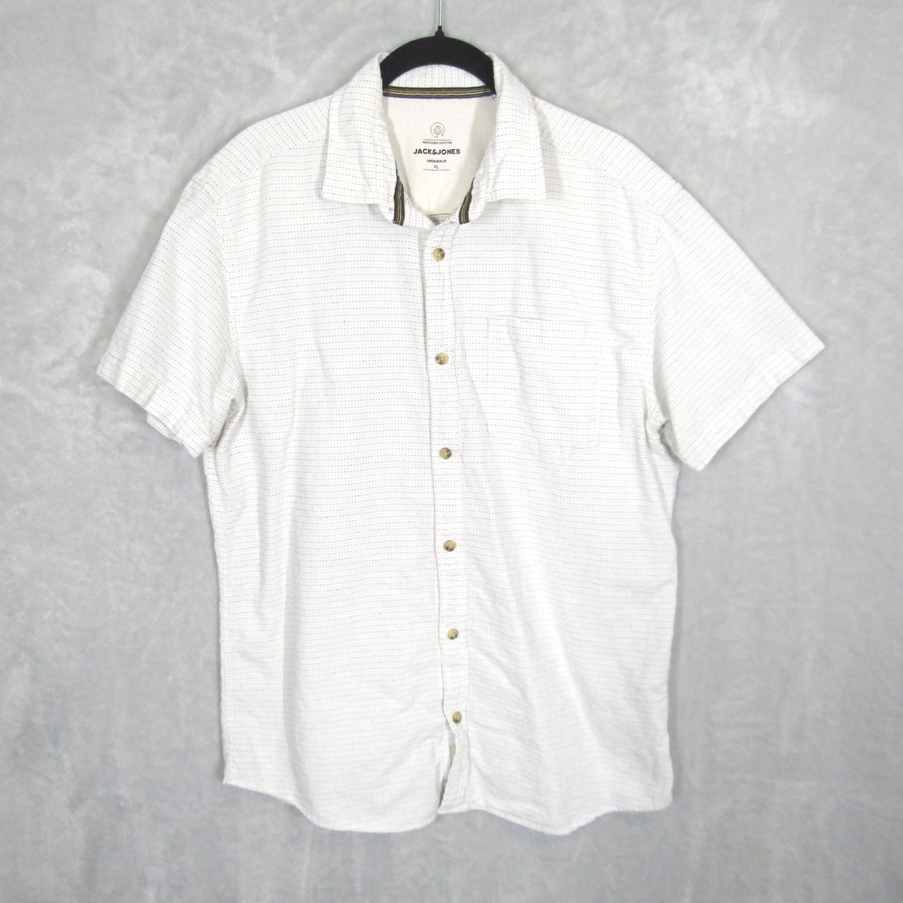 Jack & Jones Originals XL Mens Short Sleeve Button Up Shirt Dot Pattern